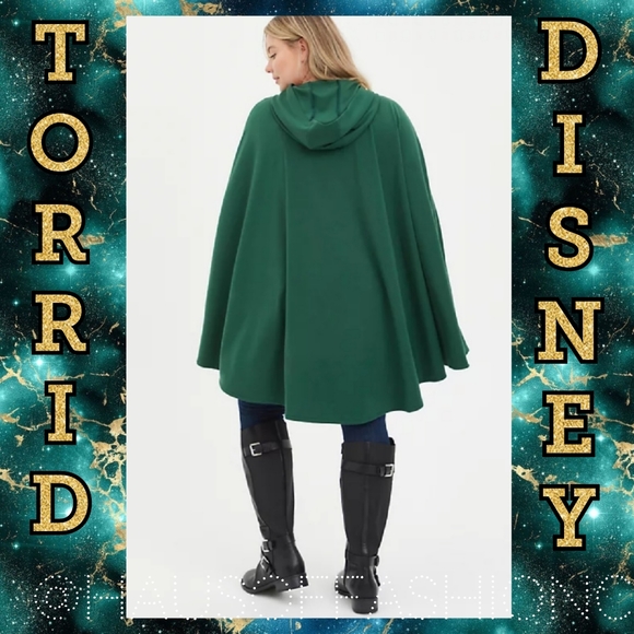 TORRID Disney Hocus Pocus Green Hooded Cape Coat! NWT! - Picture 2 of 7
